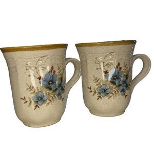 Vintage Mikasa Garden Club Day Dreams Cottagecore Floral Mug Cup Set of 2  Japan